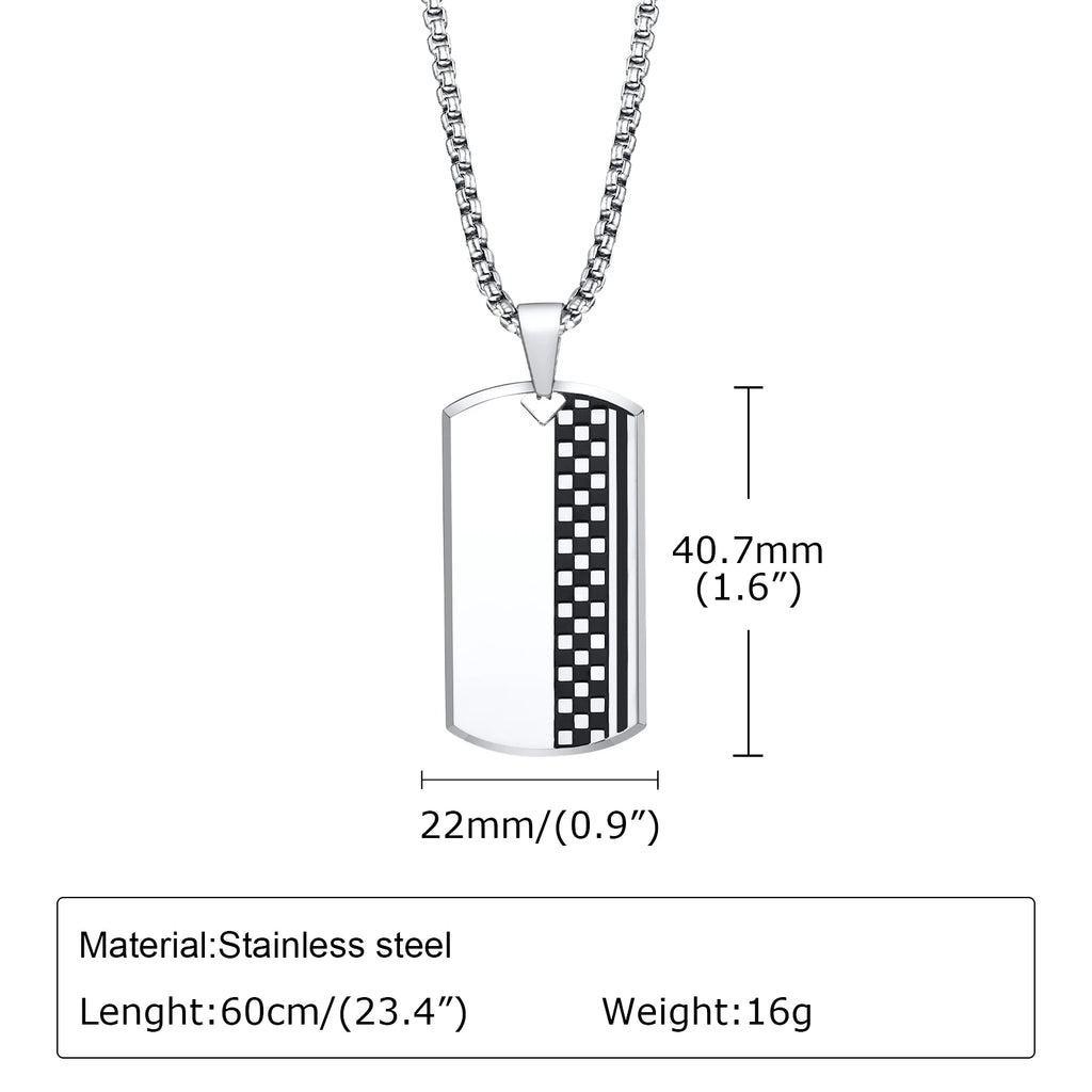 Men's Stylish Dog Tag Pendant Necklace, Stainless Steel Geometric Dog Tag Necklace, Fashion Casual Jewelry Gifts for