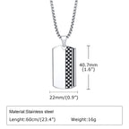 Men's Stylish Dog Tag Pendant Necklace, Stainless Steel Geometric Dog Tag Necklace, Fashion Casual Jewelry Gifts for