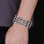 Punk Rocker Bikers' Bracelet for Man 24MM Width Stainless Steel Bicycle Link Chain Men's Bracelets Wristband Jewelry