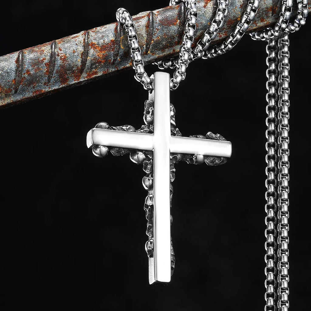 Skull Cross Men Necklaces Stainless Steel Pendant Chain Women Fashion Jewelry Punk Unique New In Accessories Gifts