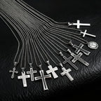 Minimal Cross Pendant — Silver Stainless