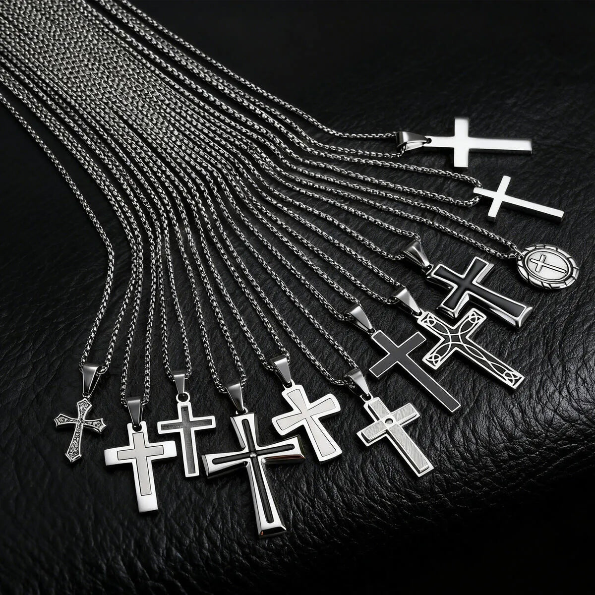 Minimal Cross Pendant — Silver Stainless
