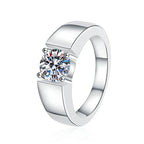Classic Iced Out Pavé Wedding Ring — Silver-Tone