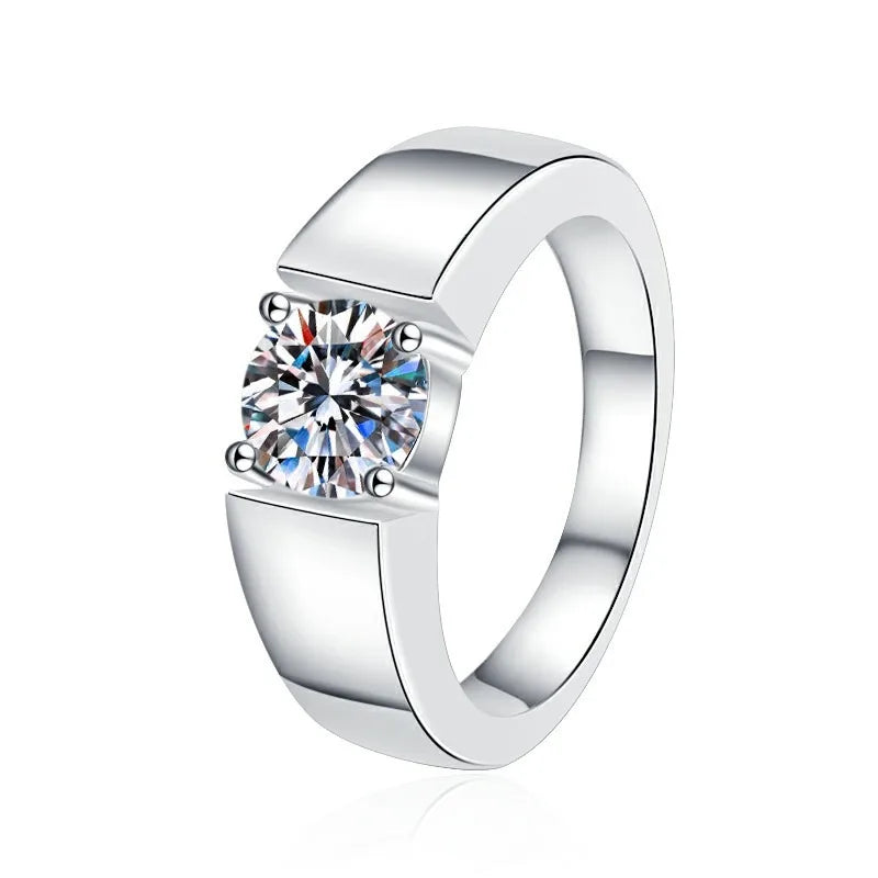 Classic Iced Out Pavé Wedding Ring — Silver-Tone