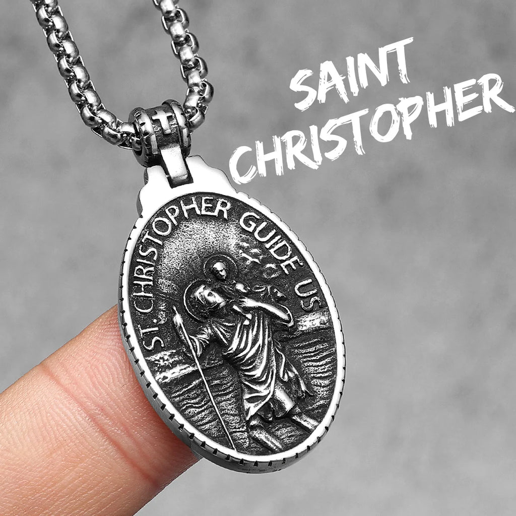 Angel Jesus Virgin Mary Pendant — Stainless Steel