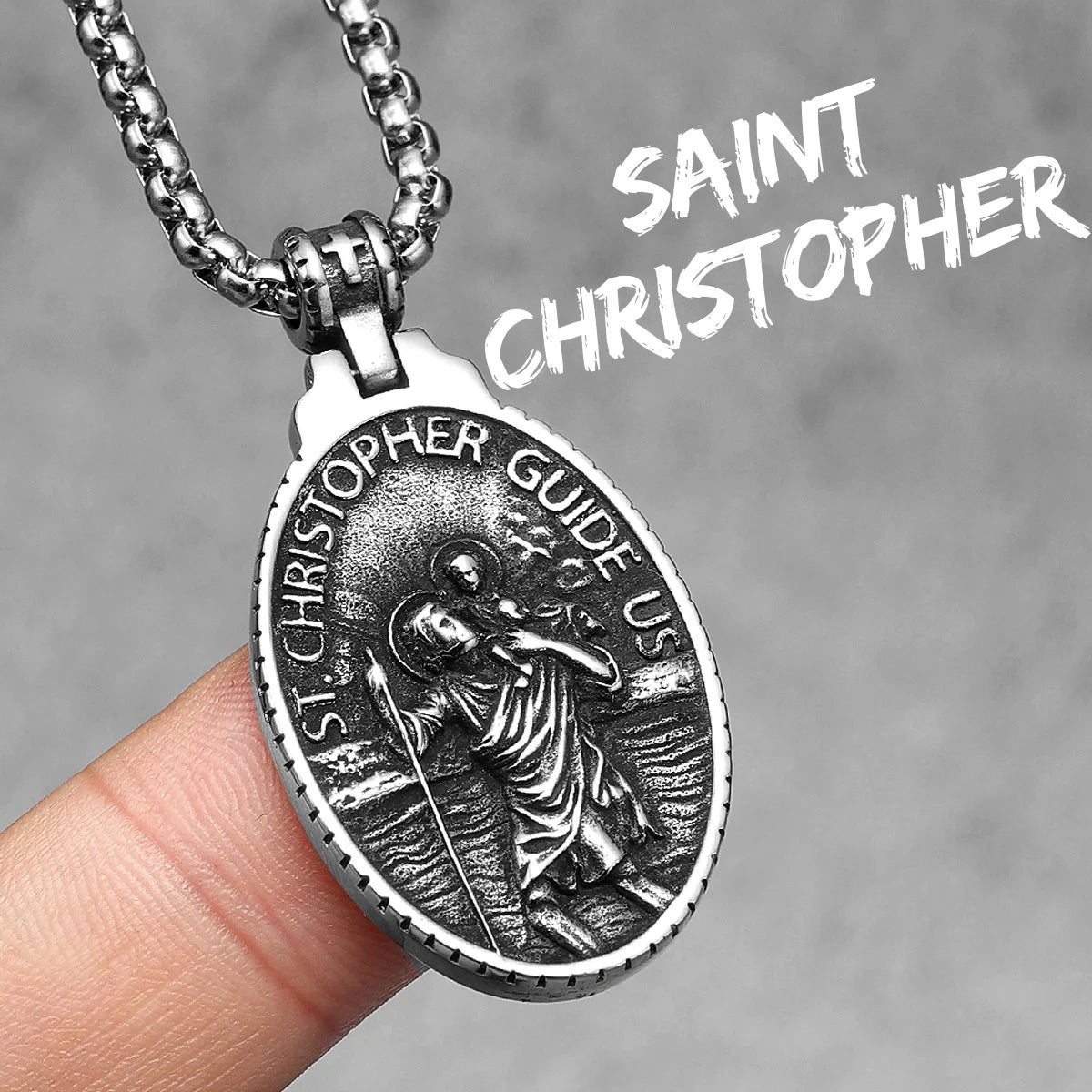 Angel Jesus Virgin Mary Pendant — Stainless Steel