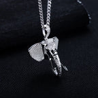 Iced Out Elephant Pendant — 925 Silver
