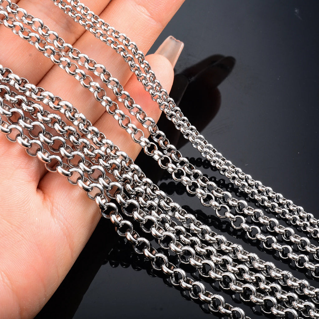 Silver Rolo Chain Necklace — Stainless Steel