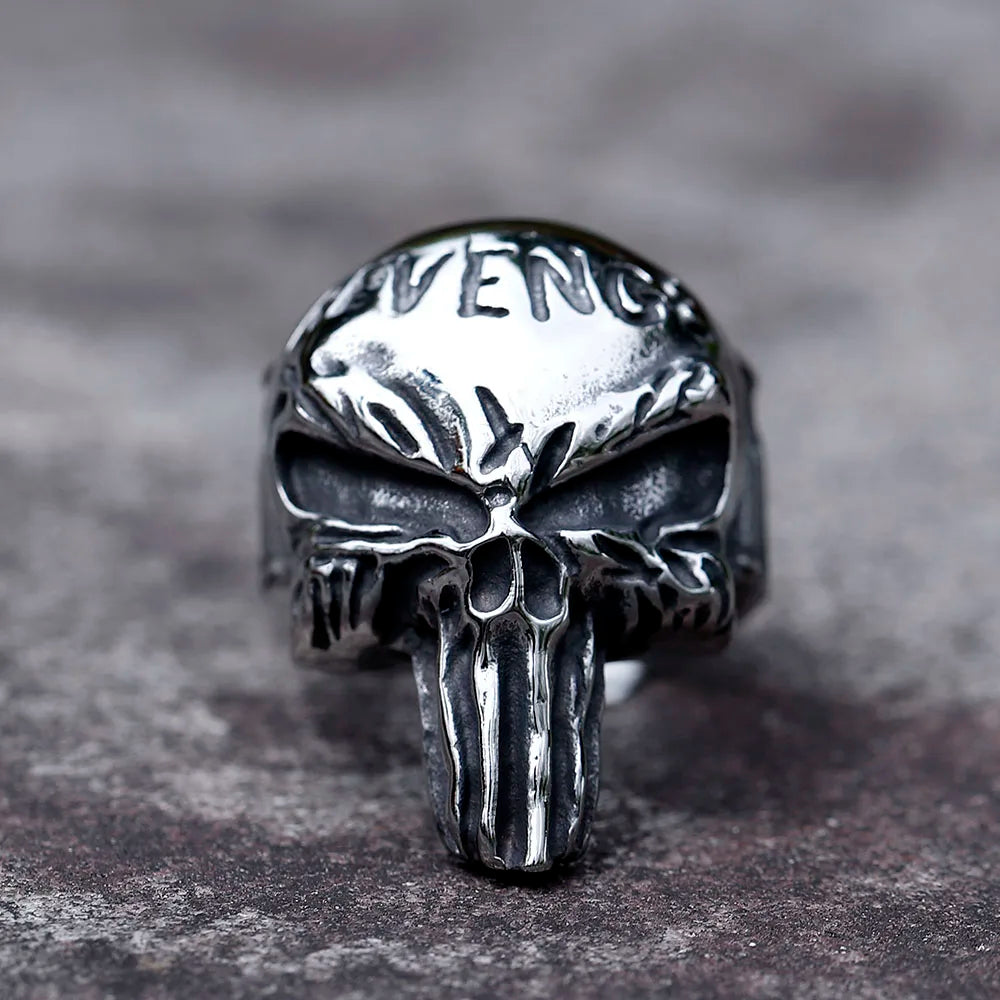 2022 NEW Men's 316L stainless-steel rings Punisher skeleton mask Vintage ring for teens FASHION Jewelry Gifts free shipping