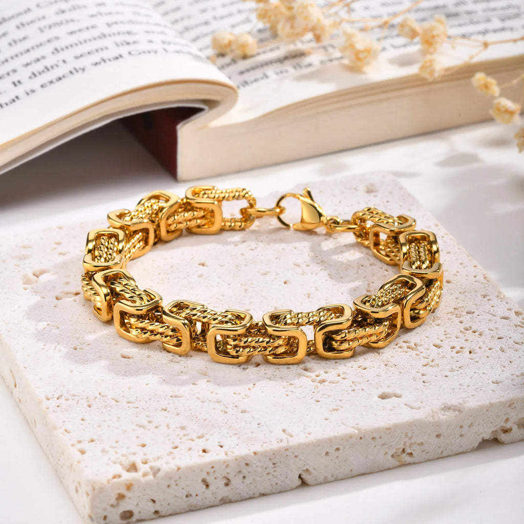 Byzantine Chunky Braided Bracelet 8mm — Stainless Steel