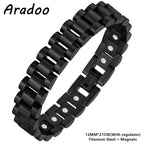 ARADOO Titanium Steel Watch Band Men's Bracelets Stainless Steel Magnetic Wristband Bracelet Gentlemen Jewelry Gifts