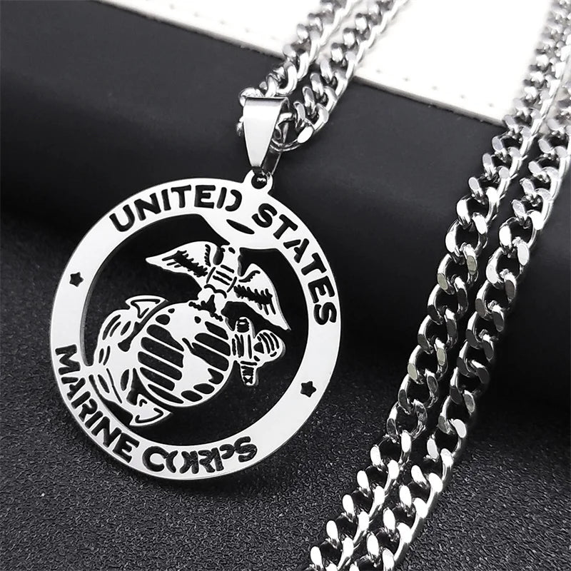 Statement Pendant Necklace — Stainless Steel