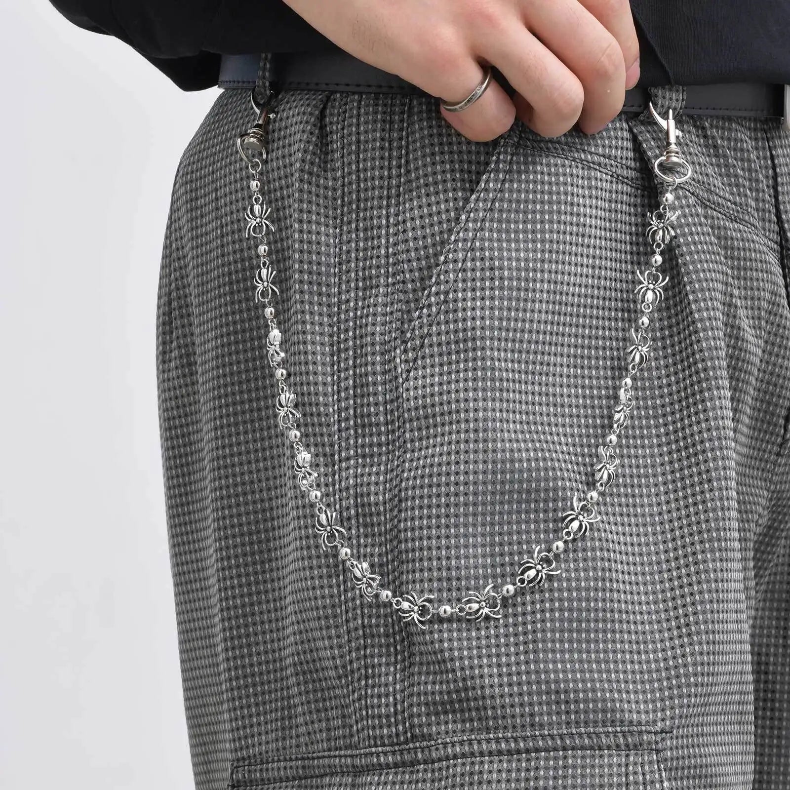 Black Pentagram Pants Chain — Stainless Steel