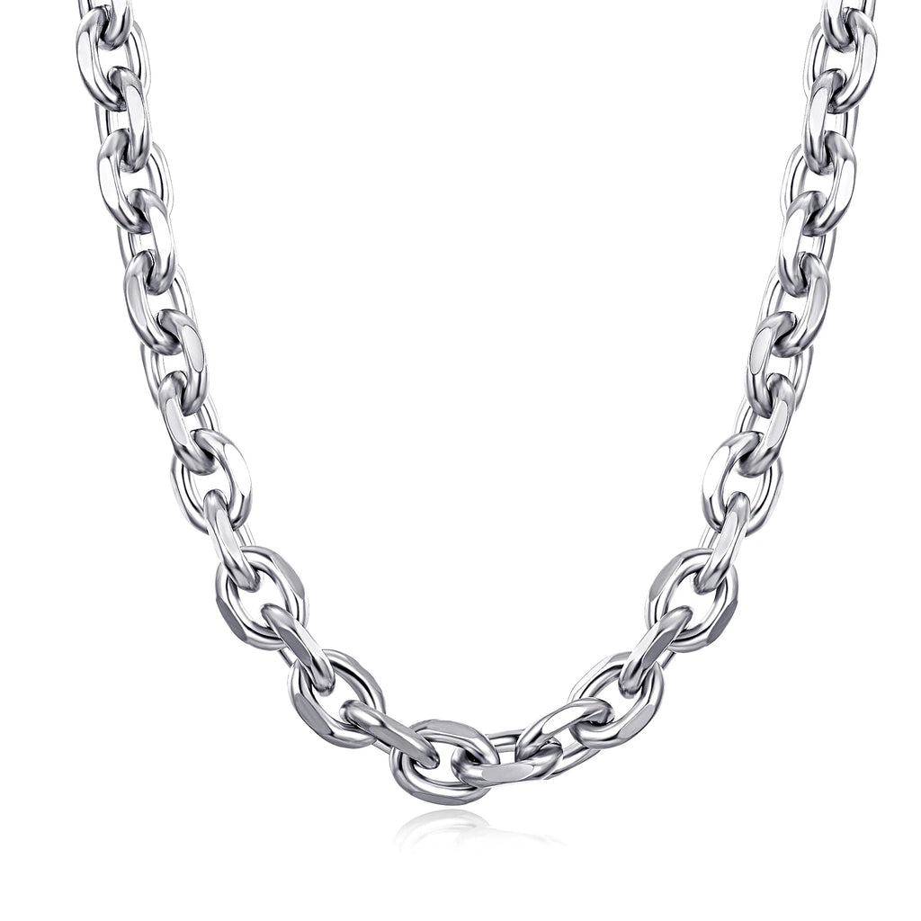 Minimal Silver O-Chain Necklace — Stainless Steel