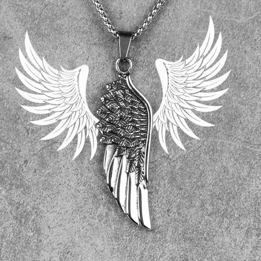 Angel Wings Steel Pendant Japan South Korea Feather