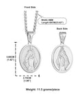 Virgin Mary Stainless Steel Pendant Necklace