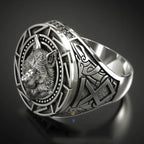 Men's  Vintage Wolf Totem   Ring Nordic Mythology Viking Warrior Wolf Head Men's Ring Domineering Fashion Men's Ring  Wholesale