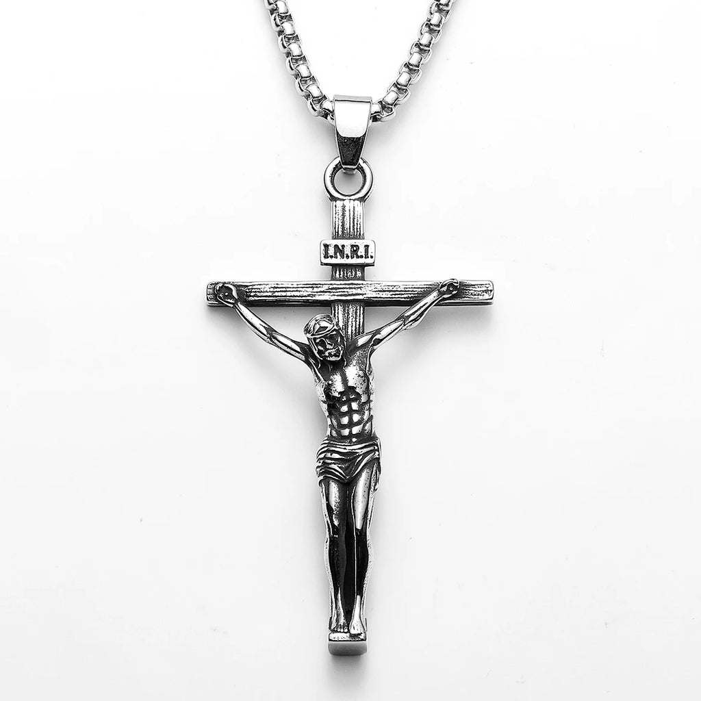 3D Jesus Cross Pendant — Stainless Steel