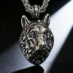 Wolf Viking Steel Pendant 316L Head Punk