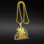 Cat Gold Pendant Cute Kitty Animal Hollow Bag