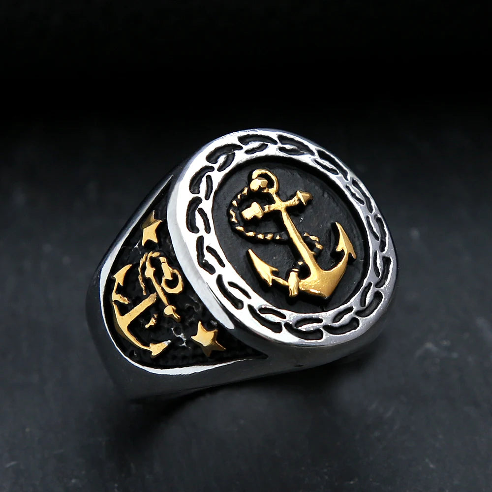Vintage Anchor Stainless Steel Ring