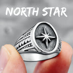 316L Stainless Steel Rings North Star Shining Fashion Men Cool Ring for Friend Rider Biker Jewelry Unique Best Gift