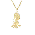 Winged Bird Totem Pendant Necklace — Stainless Steel