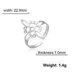 YILUOCD Witchcraft Stainless Steel Open Ring Supernatural Witch Knot Rings For Women Wiccan Cross Protection Amulet