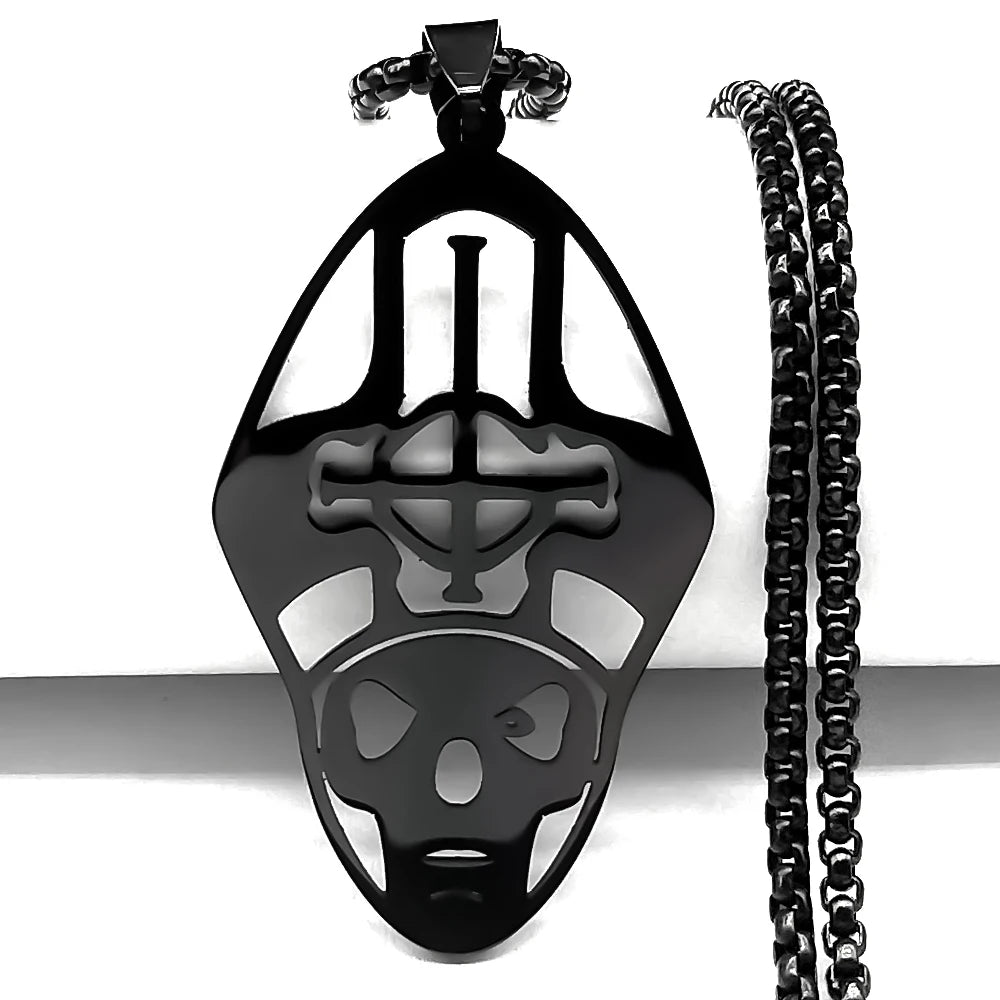 Cross Ghost Band Chain Necklace — Stainless Steel