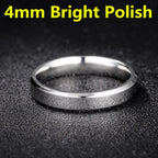 Brushed Dull Polish Silver Band Ring 4-8mm — Stainless Steel