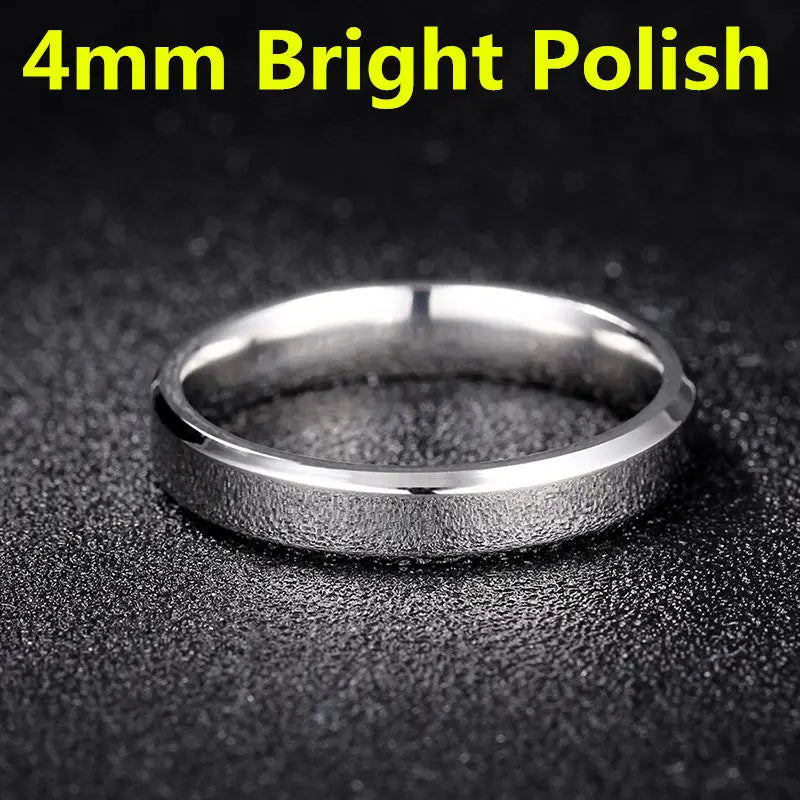 Brushed Dull Polish Silver Band Ring 4-8mm — Stainless Steel