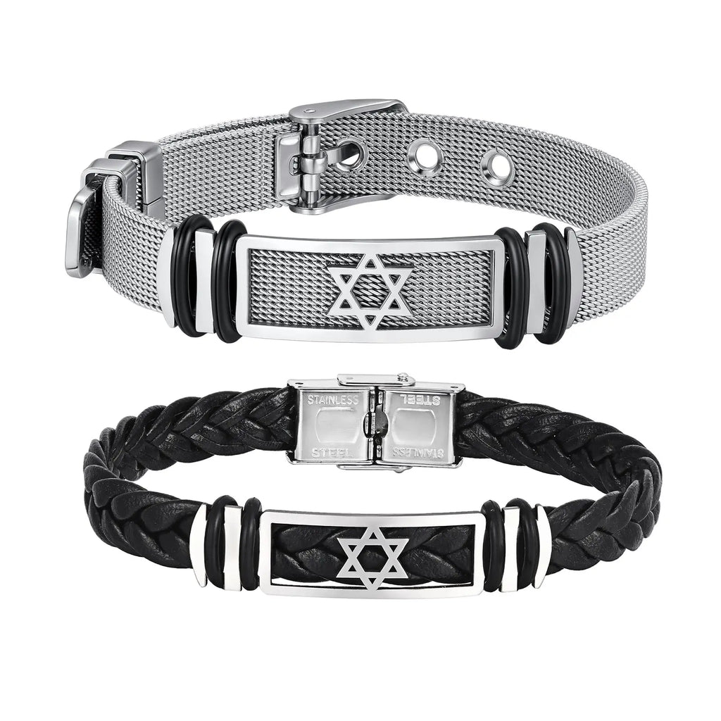 Star of David Watch Strap Bracelet — Stainless Steel