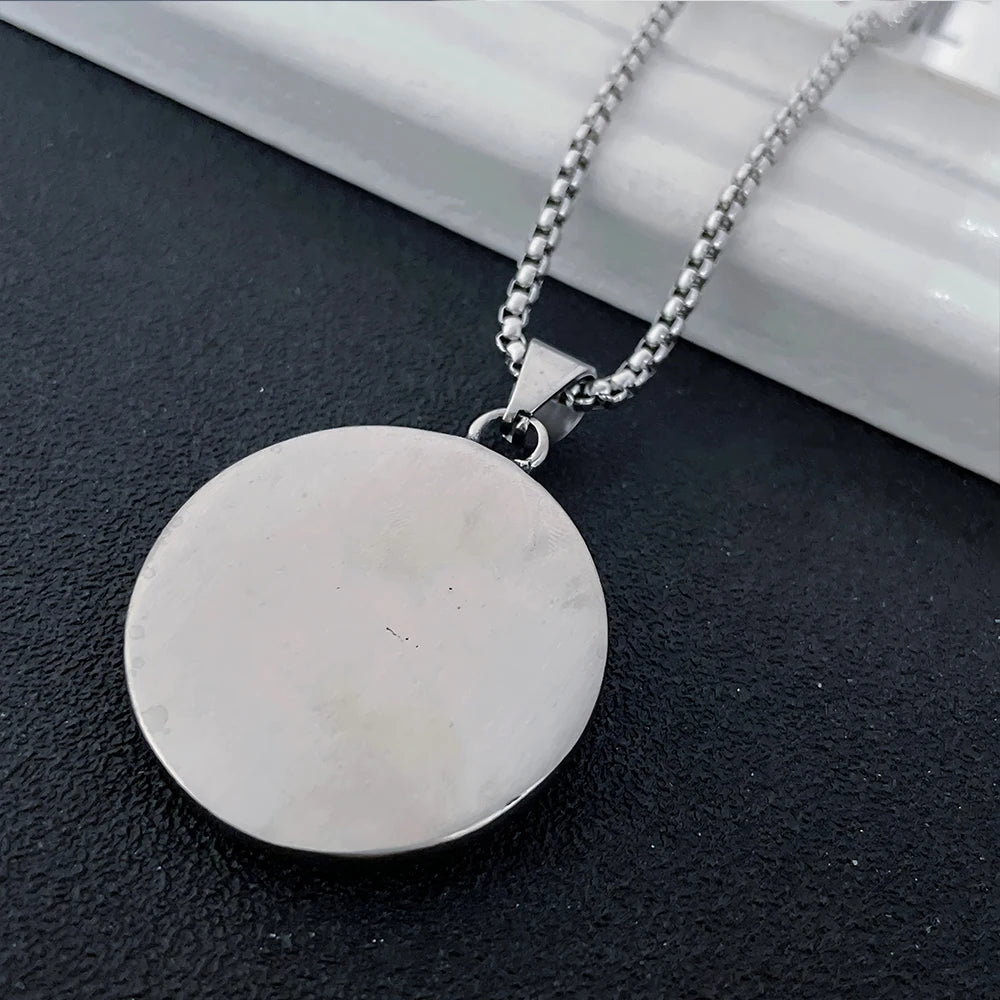 Harley Badge Skull Pendant Necklace — Stainless