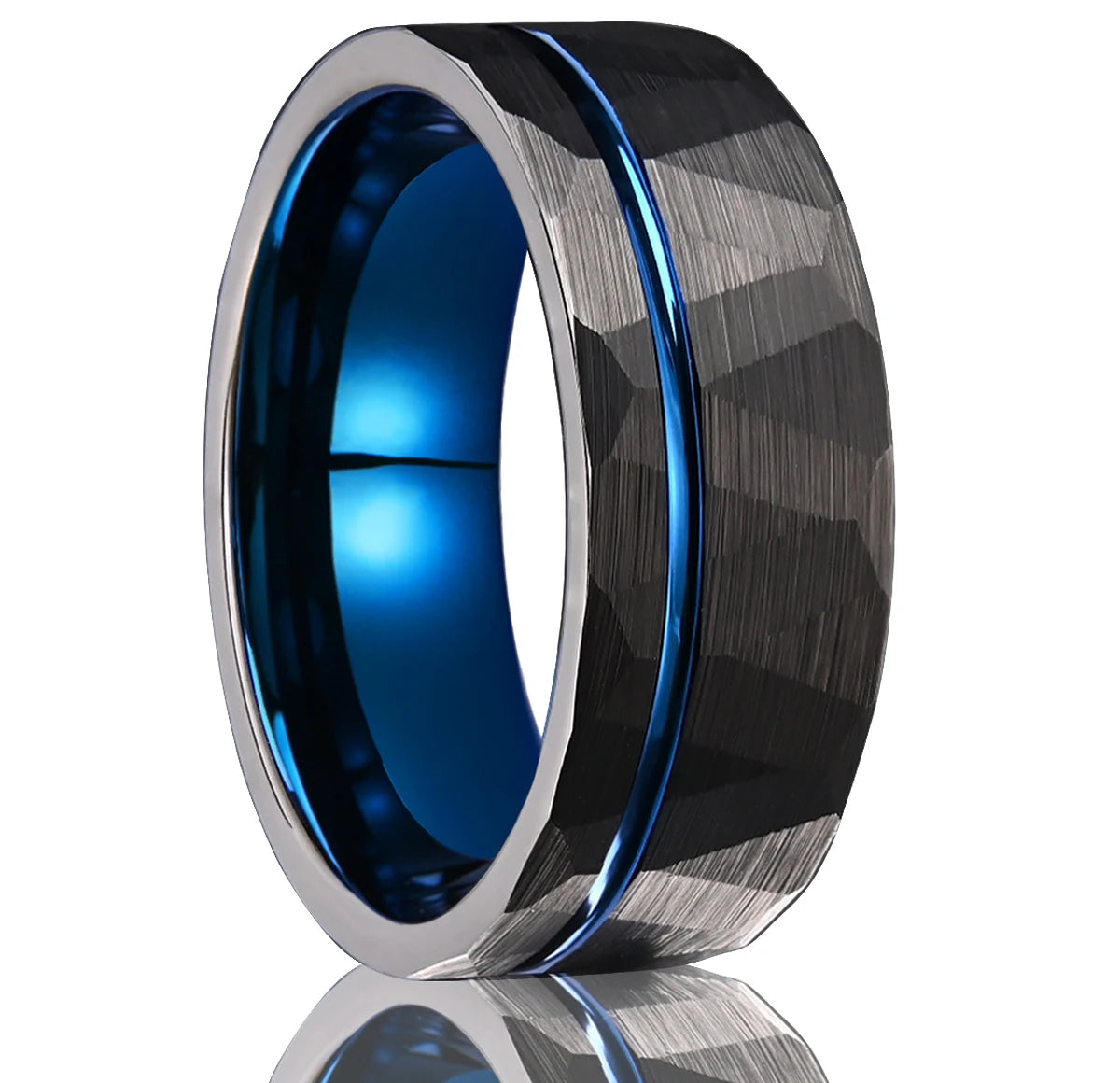 8MM Hammered tungsten carbide ring Men's wedding bands anillos bague homme pareja de compromiso fashion jewelry