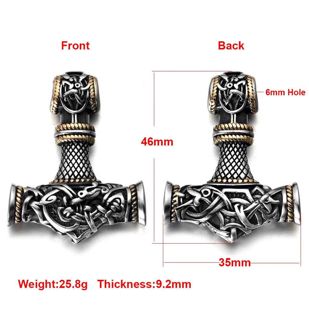 316L Stainless Steel Norse Viking Rune Axe Pendant for Men Necklace DIY Accessories Finding Jewelry Making Charm