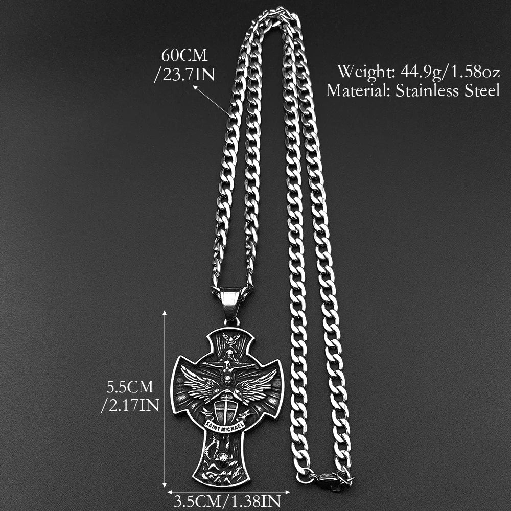Archangel Michael Wings Pendant — Stainless Steel