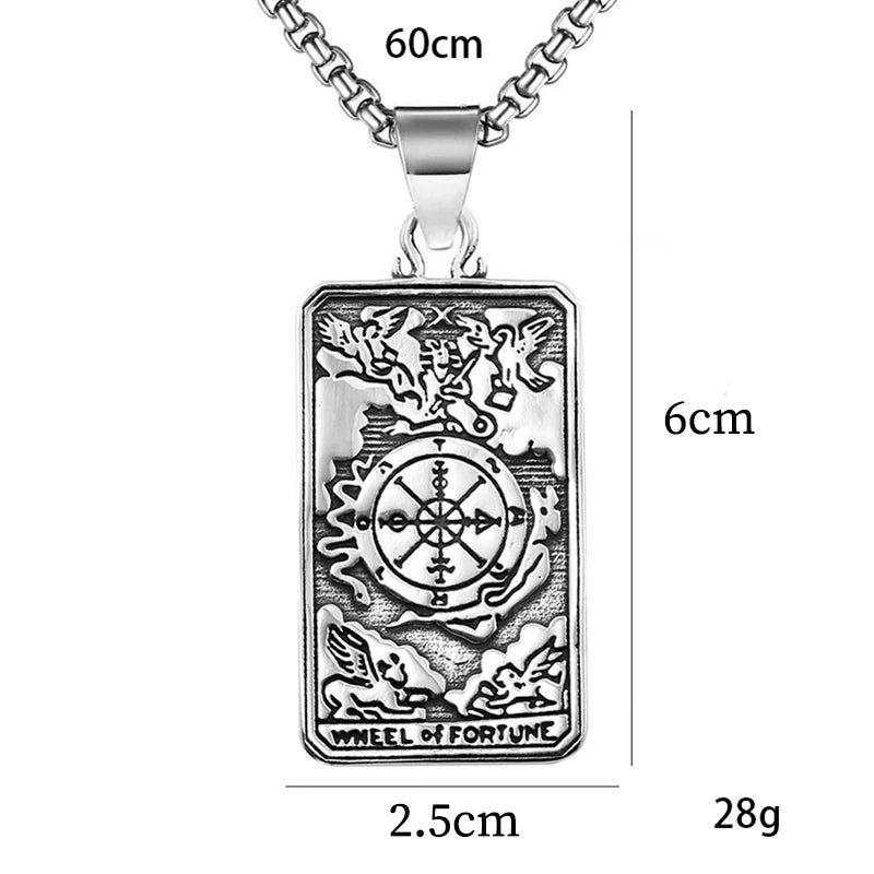 Silver Compass Pendant Necklace Stainless Steel