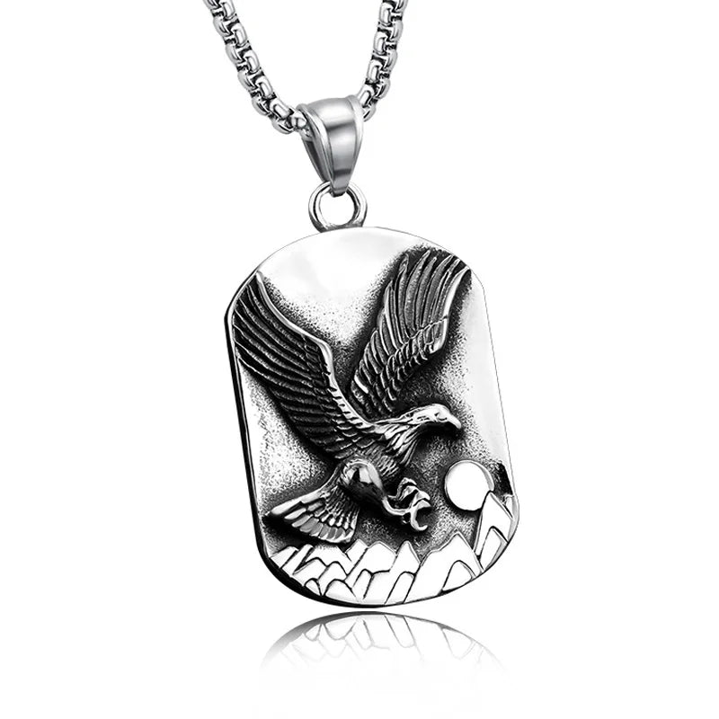 Eagle Wings Pendant Necklace — Stainless Steel