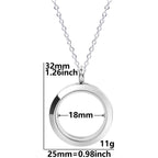 Round Pendant Necklace Locket Charm Stainless Steel Necklaces For Women Men Jewelry Chain Around Neck Necklace Decoration Gifts