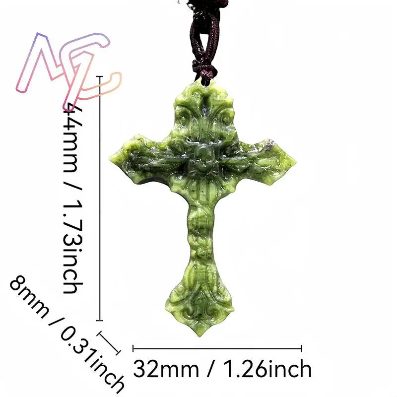 Natural Real Jade Cross Pendant Necklace Talismans Amulet Designer Gift Carved Jewelry Gifts for Women Men Charm Chinese