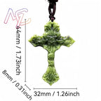 Natural Real Jade Cross Pendant Necklace Talismans Amulet Designer Gift Carved Jewelry Gifts for Women Men Charm Chinese