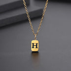 Letter Pendant Square Chain — Gold