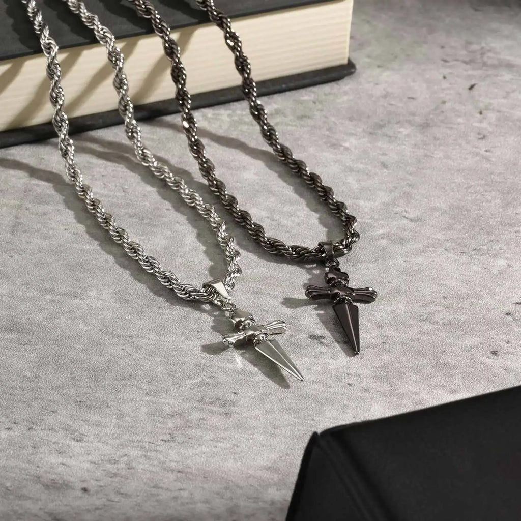 Sword Pendant Necklace — Stainless Steel