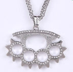 Hip Hop Ice Out Dollar Money Bag Necklace Shiny Cubic Zirconia Wallet Pendant for Men Women Hip Hop Rock Rap Cool Jewelry