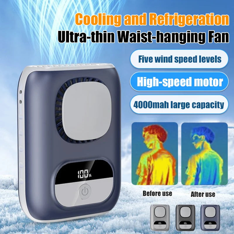 3-in-1 Waist Fan 2025 New Ultra-thin Portable Waist Hanging Small Fan Waist Hanging Cooling Fan Long-life