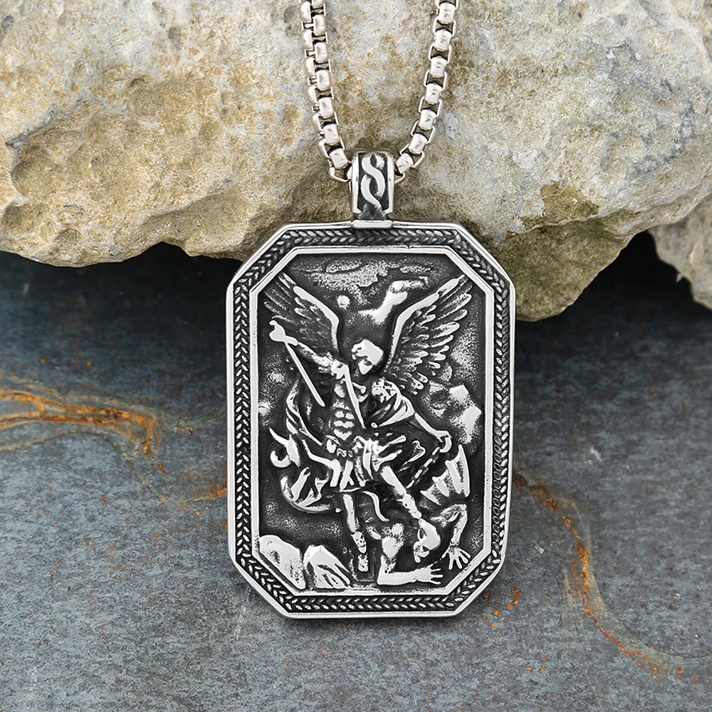 Archangel Protection Pendant — Stainless
