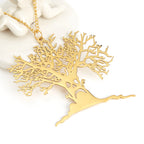 2025 Halloween Scary Tree Pendant Exquisite Stainless Steel Tree of Life Necklace Neck Chain Punk Hip Hop Funny Jewelry