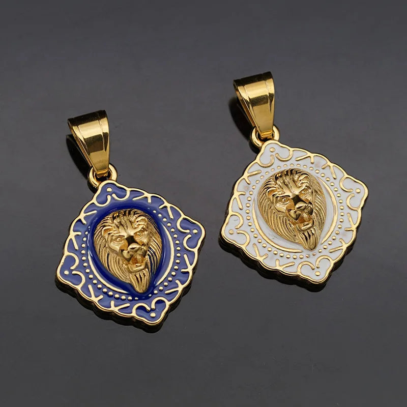 Solid Lion Pendant Necklace — Gold