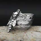 Butterfly Skull Steel Ring Gothic Punk Motorcycle