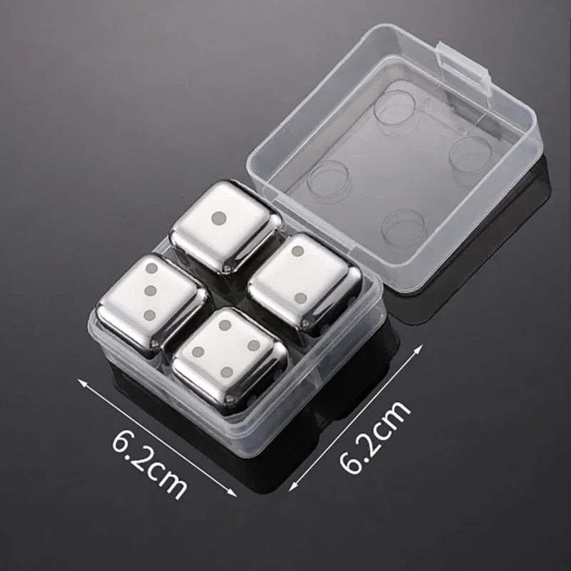 Reusable Whiskey Stones Stainless Steel Ice Cubes Quick-Freeze Wine Cooler Food Grade Metal Pellets Beer Cooler Bar